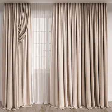 Luxury Curtain Model for 3D 3D model image 1 