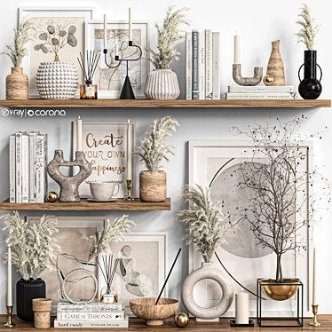 Multi-Format Shelf Decor Set 3D model image 1 