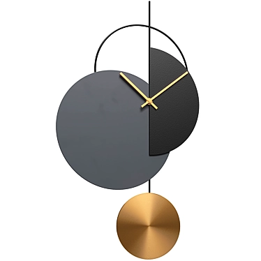 Levvy Pendulum Clock Brass Black 3D model image 1 