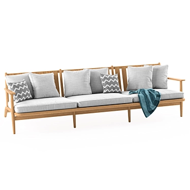 Roda Levante 3-Seat Sofa: High-Quality 3D Model 3D model image 1 