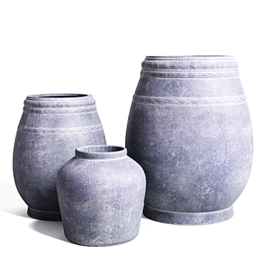 Rustic Grey Concrete Farmhouse Vase 3D model image 1 