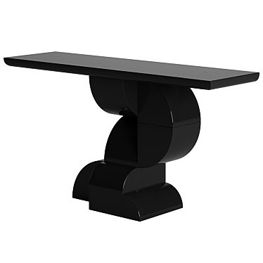 Glossy Black Wood Console 01 3D model image 1 