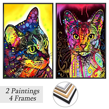 Wall Art Set with Frames 3D model image 1 