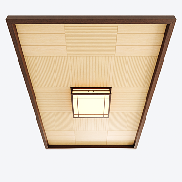 Japanese-Korean style ceiling with Tatami motif lamp 3D model image 1 