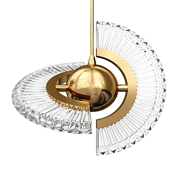 Elegant Acrylic Metal Pendant Light 3D model image 1 