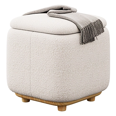 Maribo Boucle Ottoman with Storage 3D model image 1 