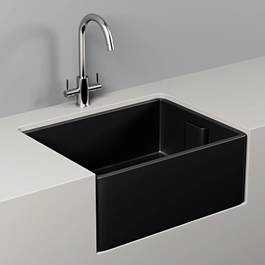 Elegant Rangemaster Black Ceramic Sink. 3D model image 1 