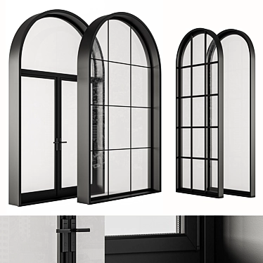  Contemporary Black Arched Windows 3D model image 1 