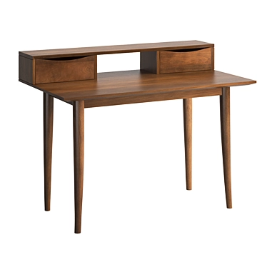 Modern Two Drawer Office Desk 3D model image 1 