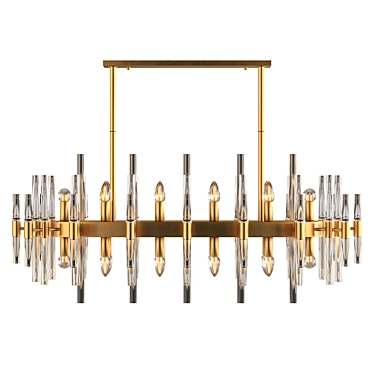 Contemporary Brass Glass Room Chandelier 3D model image 1 