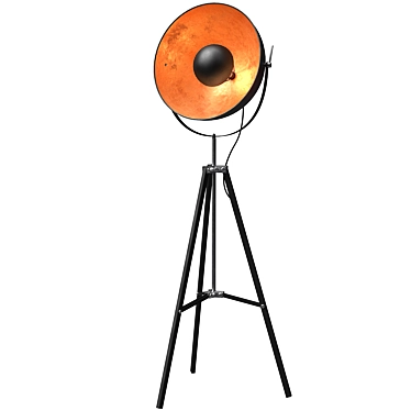 Modern Chicago Floor Lamp, Black 3D model image 1 