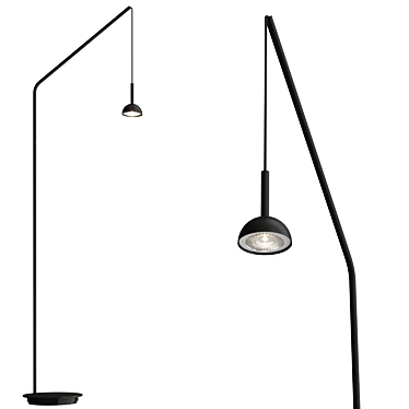 Sleek LED Reading Floor Lamp 3D model image 1 