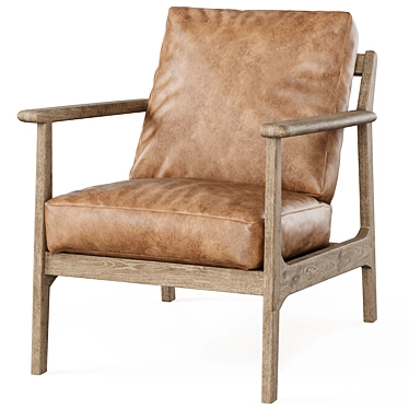 Cody Leather Armchair, Pottery Barn 3D model image 1 