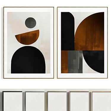 Dual Plaster Frame Set, 2 Artworks 3D model image 1 