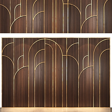 Modern Wood Melamine Wall Panels 3D model image 1 