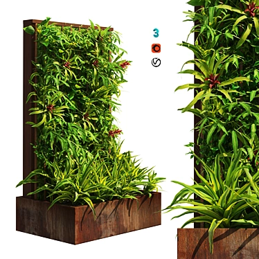 Outdoor Greenwall Plant Box 3D 3D model image 1 