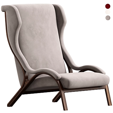 Italian Cavour Armchair Petrol Fabric 3D model image 1 