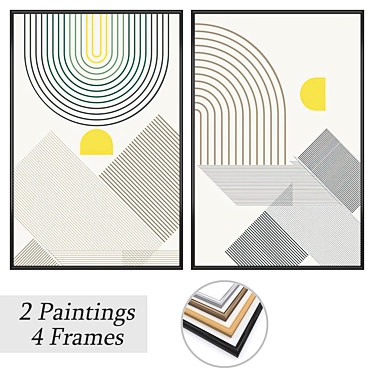 Wall Art Set with Multiple Frames 3D model image 1 