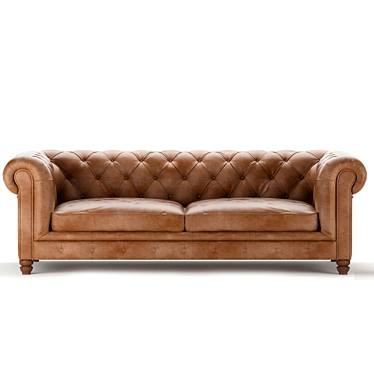 Luxurious 2-Seater Leather Sofa 3D model image 1 