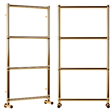 Elegant Gold Heated Towel Rail 3D model image 1 