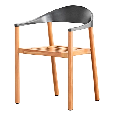 Sleek Modern Plank Monza Chair 3D model image 1 