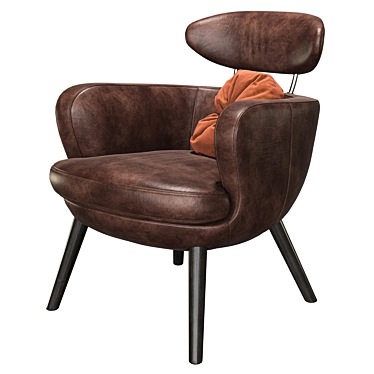 Luxury Leather Armchair in Cigar Vintage 3D model image 1 