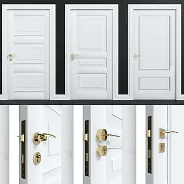 Brush Metal Doors & Handles 3D model image 1 