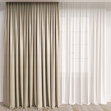 Versatile 3D Curtain Model Set 3D model image 1 