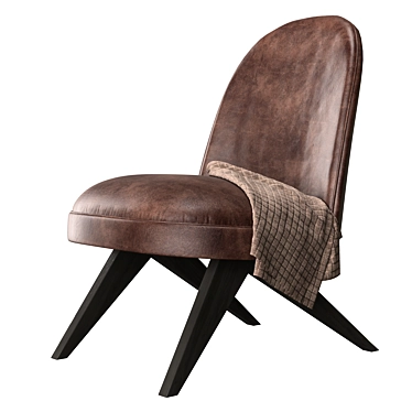 Vintage Leather Armchair by Dialma Brown 3D model image 1 