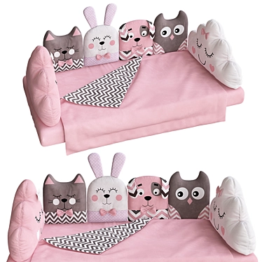 Pink Lullaby Infant Bed Rail 3D model image 1 