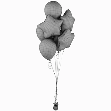 Party Foil Balloon Set 3D 3D model image 1 