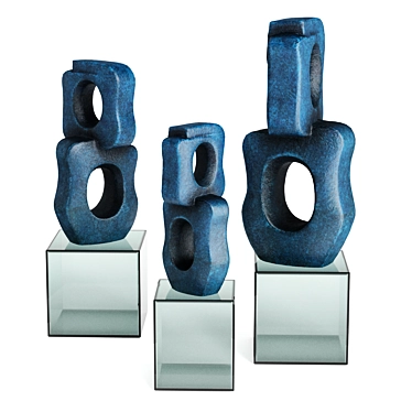 Contemporary Chain Sculpture Set 3D model image 1 