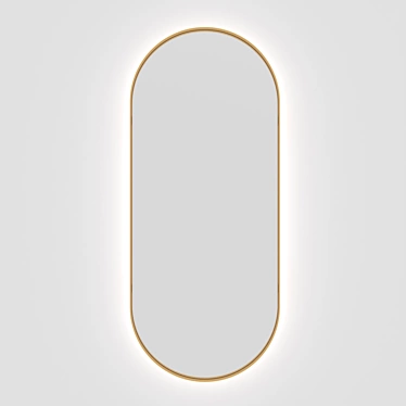 Golden Capsule Mirror with Backlight 3D model image 1 