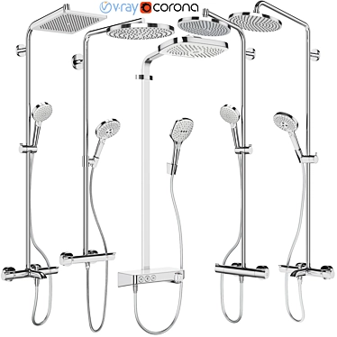 Hansgrohe Shower Systems Bundle 3D model image 1 