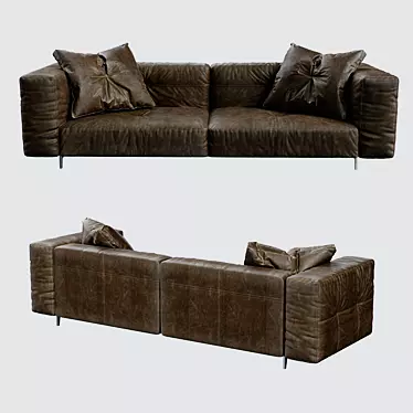 Heritage Divan - Premium Leather Sofa 3D model image 1 