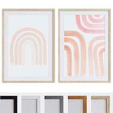 Modern Abstract Picture Frame Set 3D model image 1 