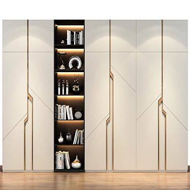 Custom Wardrobe Composition with Decor 3D model image 1 