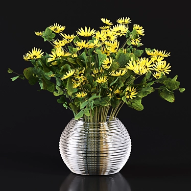 Sunshine Bouquet in Glass Vase 3D model image 1 