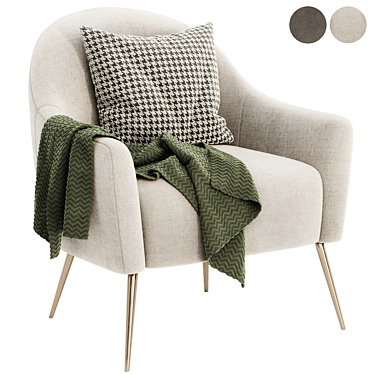 Chic Georgia Fabric Armchair 3D model image 1 