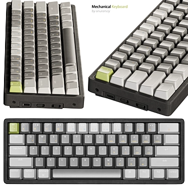 Premium Textured Mechanical Keyboard 3D model image 1 