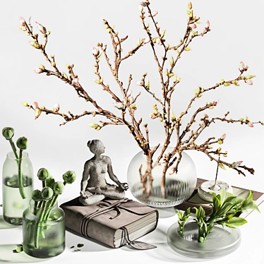 Yoga Figurine Spring Decor Set 3D model image 1 