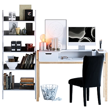 Scandi Style Desk Set 3D model image 1 