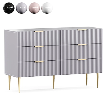 Elegant Chic Chest Drawers 3D model image 1 