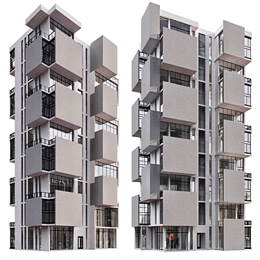 Modern Residential Building No46 Model 3D model image 1 