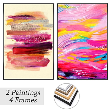 Wall Art Set with Frames 3D model image 1 