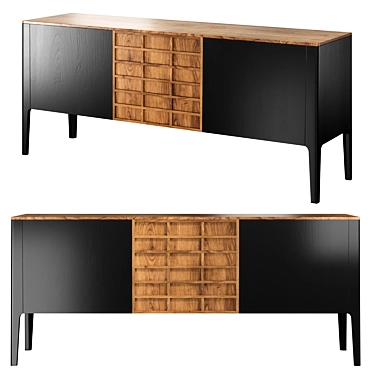 Modern Anthracite Sideboard with Glass 3D model image 1 