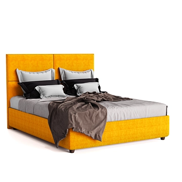 Orange Designer Bed 3D model image 1 