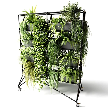 Mobile Plant Rack Stand 3D model image 1 