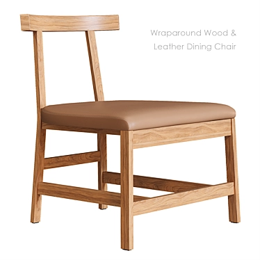 Modern Wood & Leather Dining Chair 3D model image 1 