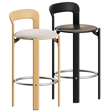 Modern Bar Stool Set, 3D 3D model image 1 